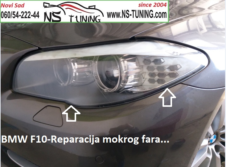 reparacija farova mokrog fara bmw f10 zmigavac led prsten elektronika novi sad auto servis